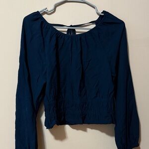 Madewell Dark Blue Crop Top Blouse Size M